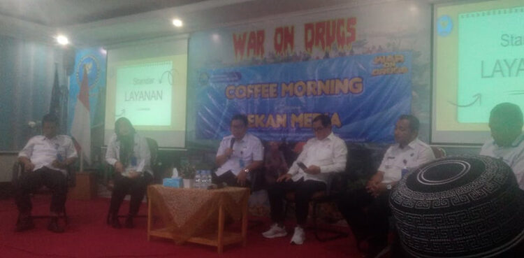 ACARA coffee morning BNNP Kalsel sekaligus peluncuran aplikasi E-Lanting, Rabu (6/12).