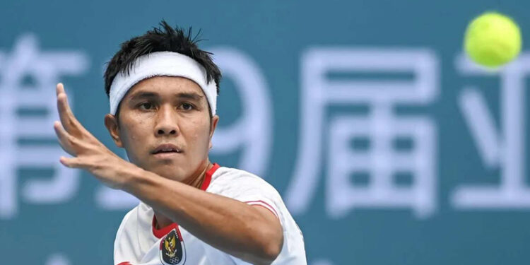 Petenis tunggal putra Indonesia Muhammad Rifqi Fitriadi. 