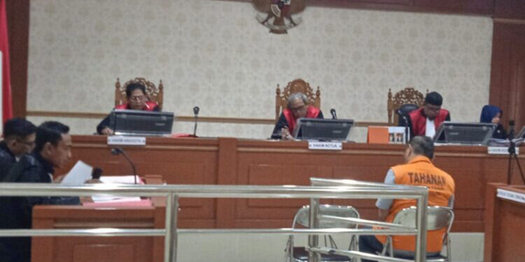 SIDANG pembacaan vonis terdakwa Moh Zainuri alias Zain di PN Banjarmasin, Selasa (16/1).