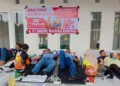 SUASANA kegiatan donor darah yang dilaksanakan PMI Tapin dan PT BRE dalam rangka bulan K3 nasional.