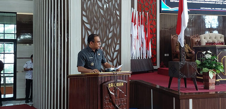 WABUP Kotabaru Syairi Mukhlis saat memberikan sambutan, Senin (31/3).