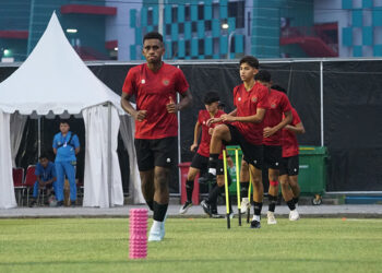 PARA punggawa Timnas Indonesia U-17 saat persiapan menghadapi Panama