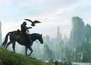 Cuplikan adegan dari film Kingdom of the Planet of the Apes.