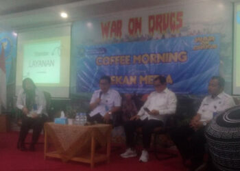 ACARA coffee morning BNNP Kalsel sekaligus peluncuran aplikasi E-Lanting, Rabu (6/12).