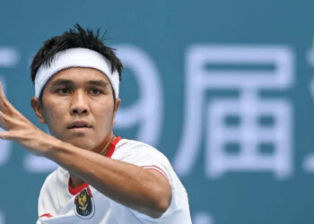 Petenis tunggal putra Indonesia Muhammad Rifqi Fitriadi. 