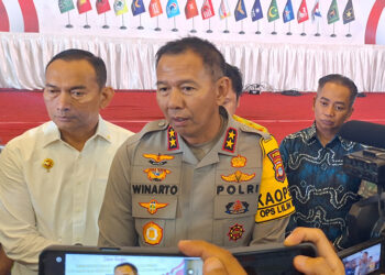 KAPOLDA Kalsel Irjen Pol Winarto saat Deklarasi Pemilu Damai Tahun 2024 dan doa bersama.