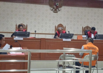 SIDANG pembacaan vonis terdakwa Moh Zainuri alias Zain di PN Banjarmasin, Selasa (16/1).