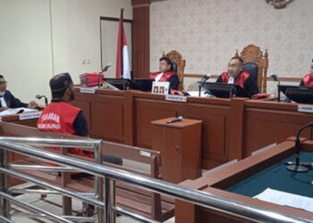PN Banjarmasin saat menggelar sidang tindak pidana penyalahgunaan narkotika, Kamis (25/1) siang. (Foto: jejakrekam)