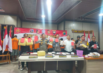 POLRES Balangan saat menggelar konferensi pers, Selasa (6/2).