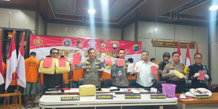 POLRES Balangan saat menggelar konferensi pers, Selasa (6/2).