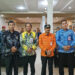 Penjabat (Pj) Bupati Tanah Laut (Tala), H Syamsir Rahman berfoto bersama Kepala BPBD Provinsi Kalsel, R Suria Fadliansyah dan peserta rapat kerja teknis (Rakernis) Perencanaan se-Kalsel tahun 2024.
