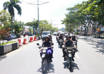 Tim reaksi cepat Polresta Banjarmasin sedang berpatroli guna mengantisipasi keamanan di Kota Banjarmasin.