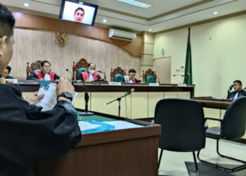 SUASANA sidang PK di Pengadilan Tipikor Banjarmasin, Senin (26/2).