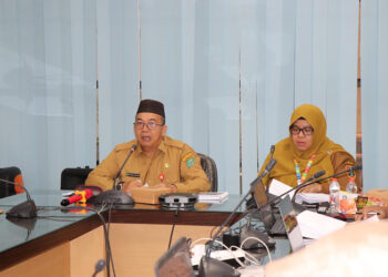 PJ Bupati Tapin M Syarifuddin MPd saat menyampaikan paparan terkait penilaian pembangunan daerah tahun 2024.