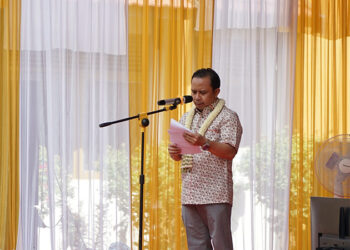 KETUA DPRD Tapin H Yamani saat membuka kegiatan Musrenbang Kecamatan Bungur dan Tapin Utara, Rabu (28/9).