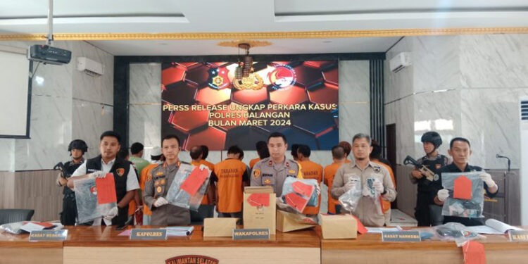 POLRES Balangan saat menggelar konferensi pers, Kamis (14/3).