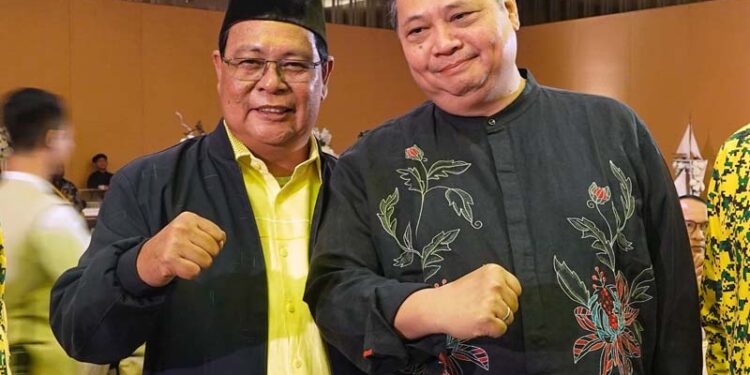 KETUA DPD Partai Golkar Kalsel Sahbirin Noor bersama Ketua Umum Partai Golkar Airlangga Hartarto, saat Silaturahmi Partai Golkar di Nusa Dua, Bali. 