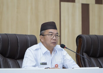 PJ Bupati Tapin M Syarifuddin saat memberikan sambutan pada launching MTQ ke-35 tingkat Provinsi Kalsel.