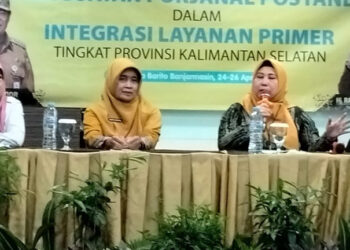 Kepala Dinas Kesehatan Provinsi Kalimantan Selatan, Hj Raudatul Jannah, SKM, MKes atau Acil Odah saat memimpin kegiatan Penguatan Pokjanal Posyandu dalam ILP Tingkat Provinsi Kalsel Tahun 2024 di Banjarmasin.