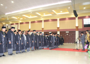 SUASANA pelantikan dan pengukuhan Dewan Hakim MTQ Nasional ke-35 tingkat Provinsi Kalsel, Sabtu (27/4).