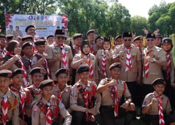 Acil Odah Pimpin Apel Peringatan Hari Pramuka di HSS