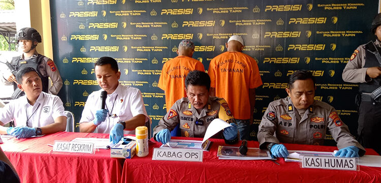 Polres Tapin saat menggelar press release di mako setempat, Rabu (11/12).