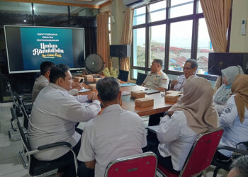 DISKOPERINDAG Kabupaten Kotabaru saat menggelar rakor pematangan persiapan Pasar Ramadhan 1447 H, Rabu (28/1).