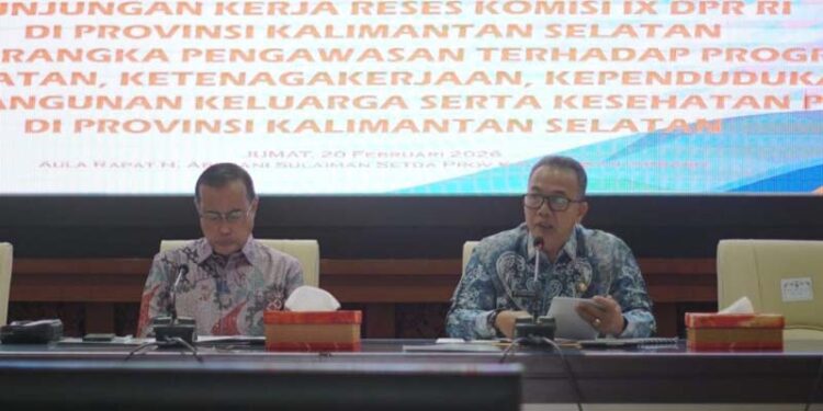 Sekdaprov Kalimantan Selatan, HM Syarifuddin saat menerima kunjungan kerja Komisi XI DPR RI