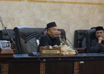 Sekdaprov Kalimantan Selatan, HM Syarifuddin saat menghadiri rapat paripurna DPRD Kalsel dengan agenda penyampaian Laporan Keterangan Pertanggungjawaban (LKPj) Gubernur Kalsel tahun anggaran 2025