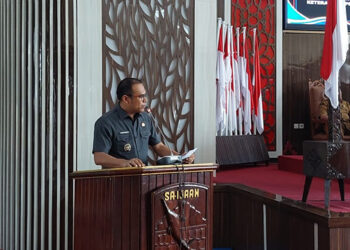 WABUP Kotabaru Syairi Mukhlis saat memberikan sambutan, Senin (31/3).