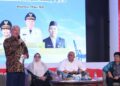 Gubernur Kalimantan Selatan, H Muhidin saat menyampaikan sambutan padaHigh Level Meeting (HLM) transformasi Ekonomi dalam rangka mencapai pertumbuhan ekonomi Kalsel 8,1 persen