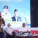 Gubernur Kalimantan Selatan, H Muhidin saat menyampaikan sambutan padaHigh Level Meeting (HLM) transformasi Ekonomi dalam rangka mencapai pertumbuhan ekonomi Kalsel 8,1 persen