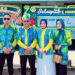 WABUP Kotabaru Syairi Mukhlis SSos dan istri bersama Kepala Dinas Komunikasi dan Informatika Gusti Abdul Wakhid saat menghadiri Harjad HSU.