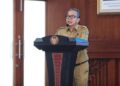 Sekdaprov Kalimantan Selatan, HM Syarifuddin saat menyampaikan sambutan tertulis Gubernur Kalsel pada pembukaan sosialisasi Program Pemanfaatan Hasil Kelola Dana Abadi Kebudayaan Tahun 2026