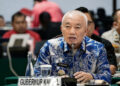 Gubernur Kalimantan Selatan, H Muhidin saat memaparkan kesiapan Kalsel menghadapi kebakaran hutan dan lahan (Karhutla) tahun 2026 pada Rapat Koordinasi Khusus (Rakorsus) Karhutla di Jakarta