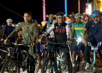 WABUP Kotabaru Syairi Mukhlis saat mengikuti Fun Bike Night.