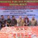 Gubernur Kalimantan Selatan, H Muhidin bersama Kapolda Kalsel, Irjen Pol Dr Rosyanto Yudha Hermawan dan anggota Komisi III DPR RI, Habib Aboe Bakar Alhabsyi saat konferansi pers dan pemusnahan barang bakti narkoba di Mapolda Kalsel di Banjarbaru