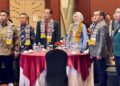 Asisten Bidang Pemerintahan dan Kesra Setdaprov Kalsel, Hj Galuh Tantri Narindra saat menghadiri pelantikan pengurus cabang Persatuan Dokter Spesialis Anestesiologi dan Terai Intensif (Perdatin) Provinsi Kalsel periode 2025-2028
